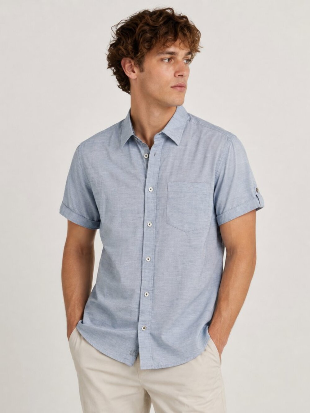 Ted Baker Blue Short Sleeve Button Down Shirt Mens S Casual Classic Basic